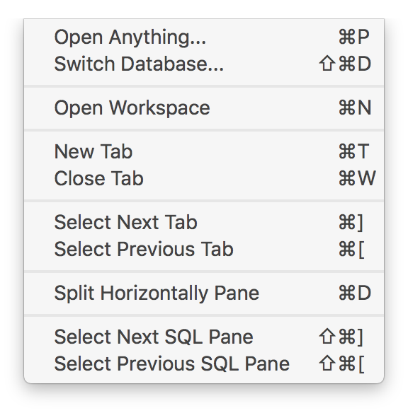 tableplus-shortcuts