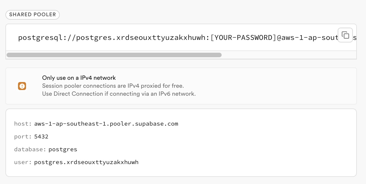 Supabase credentials